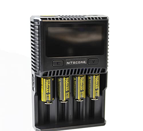 Nitecore Sc4 – 4, Alloggiamento Professionale Per Batterie A Ioni Di Litio, Nimh, Nicd Ricaricabili, Display Lcd A Colori