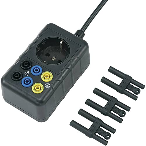 Voltcraft Sma-10 Adattatore Per Misurazioni Spina Schuko - Presa 4 Mm, Presa Schuko Di Sicurezza Nero