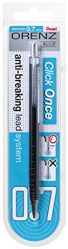 Pentel Xpp507-Ax - Matita Portamine A Pressione, Spessore Del Tratto 0,7 Mm, 100% Infrangibile, Confezione Blister, Colore Nero