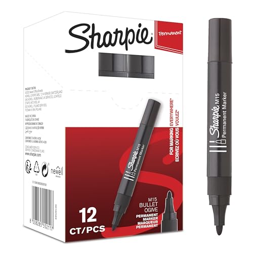 Marcatore Permanente Sharpie M15 Papermate, Punta Tonda, Inchiostro Nero, Tratto 1,8 Mm, S0192584, Confezione Da 12 Pz