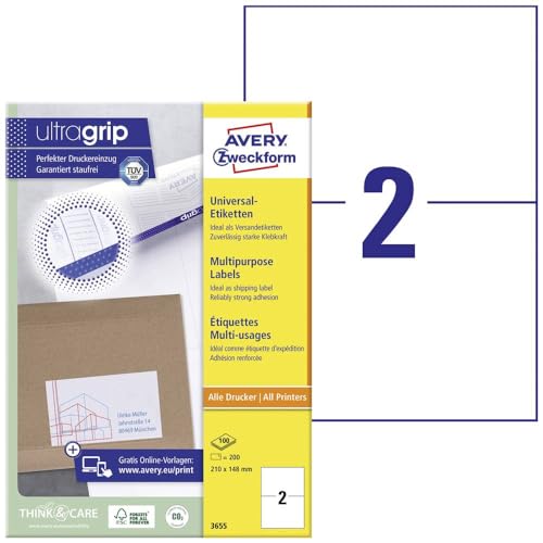 Avery 3655 Etichetta Multiuso 210X148 Mm