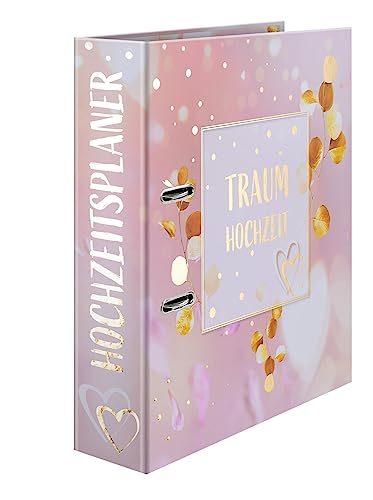Herma Wedding Planner Per Matrimoni Con Motivo Love Story, Organizzatore Di Matrimoni Con Abbellimenti In Oro E Registro Da 10 Pezzi, A4