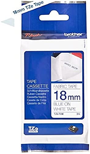 Brother Tze-Fa4 Nastro Per Etichettatrice Blu Su Bianco