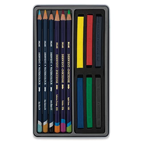 Derwent Watercolour Collection Confezione Da 12 Colori Idrosolubili Assortiti In Scatola Di Metallo
