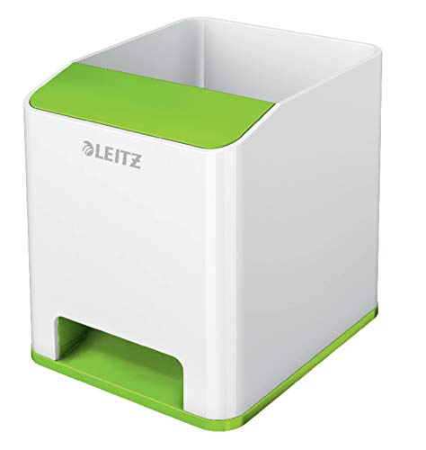 Leitz Portapenne Con Amplificatore Del Suono Dual Color, Gamma Wow, Bianco/Verde, 53631054