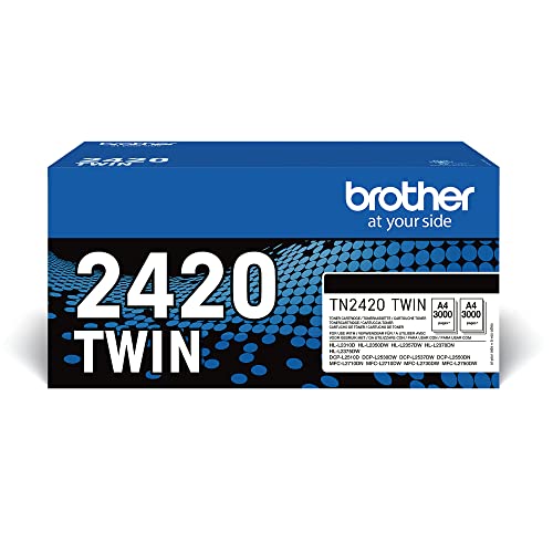 Brother Tn2420Twin Bundle Di 2 Toner, Nero, 6000 Pagine Incluse, Per Stampanti Mfcl2710Dw/Mfcl2710Dn/Mfcl2730Dw/Mfcl2750Dw/Dcpl2510D/Dcpl2550Dn/Hll231