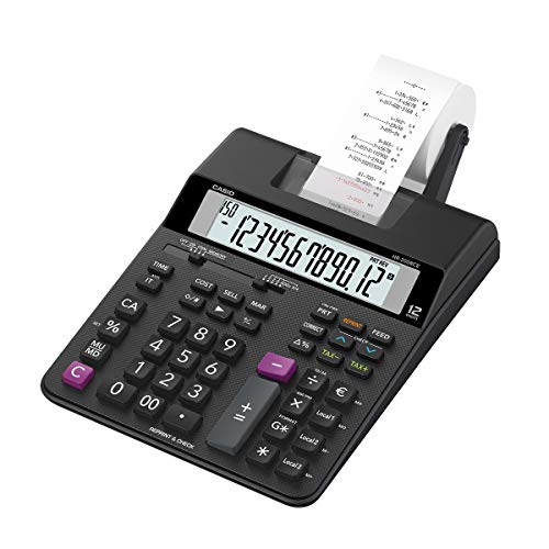 Casio Hr-200Rce - Calcolatrice Per La Stampa Display, Lcd A 12 Cifre, Nero