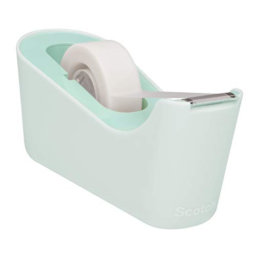 Dispenser Per Nastro Adesivo Scotch C18-M, Menta + Nastro Adesivo Invisibile Scotch Magic, 19 Mm X 33 M, 1 Rotolo/Confezione
