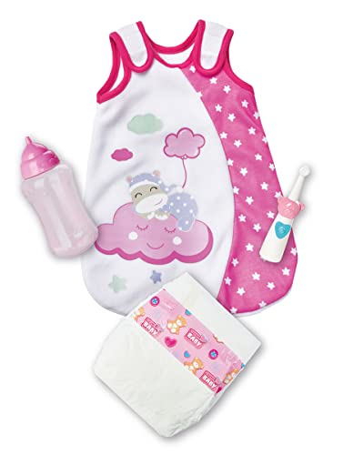 Laura Gute Night Accessori Per Bambini, Sacco A Pelo, Spazzola, Pannolino, Bottiglia, Per Bambole Da 30 A 38 Cm, 4 Pezzi, Vestiti Per Bambole, Accesso