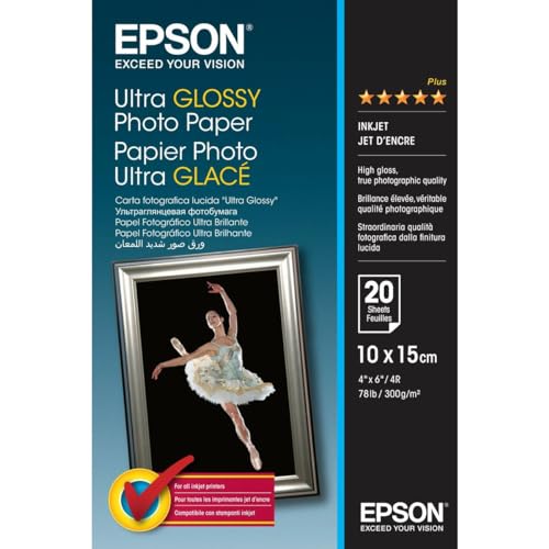 Epson C13S041926 Ultra Gloss Photo Paper 300G 20 A6 10 X 15 Cm (A6) Carta Fotografica