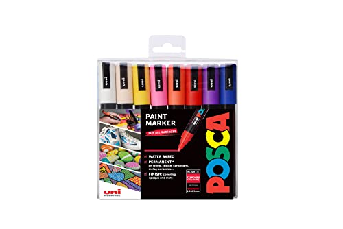 Posca 153544848 Set Marcatore A Tempera A Base D'Acqua, 2.5 Mm, 16 Pezzi