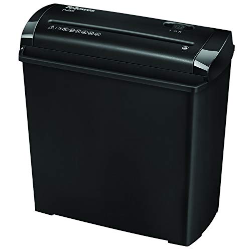 Fellowes Distruggi Documenti A Striscia P-25S, 5 Fogli, Trita Documenti Per Uso Personale, Distruggidocumenti Con Cestino Da 11 Litri, Nero