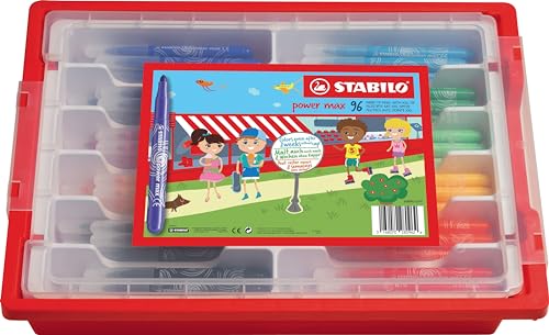 Pennarello - Stabilo Power Max - Punta Xl - School Box Da 96-12 Colori Assortiti