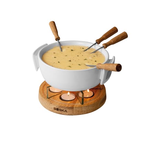 Boska Lumini Bourguignonne Twinkle/Set Per La Bourguinonne In Refrettario/Lumini Inclusi/Adatto Per Il Microonde/Bianco / 1,6 L