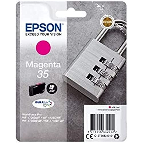 Epson 35 Serie Lucchetto, Cartuccia Originale Getto D'Inchiostro Durabrite Ultra, Formato Standard, Magenta