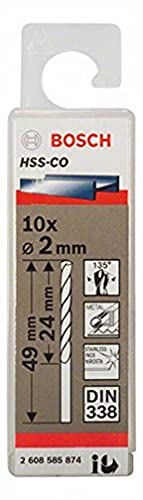 Bosch Accessories Hss-Co Din338: 2,0 X 24 49: 10 Uds