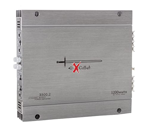 Excalibur X600.2 - Amplificatore Auto 2 Canali Hifi Stereo - 2X 600 Watt Mosfet Amplificatore Audio Con Bass Boost - 1200 Watt Massimo - Crossover Var