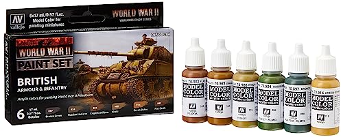 Vallejo- Set Di Colori Con Carro Armato E Fanteria, Wwii Modellino Di Montaggio, Multicolore, 17 Ml (6Er Pack), 070204