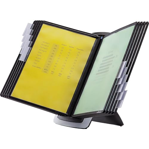 Durable 585401 - Sherpa Style Table 10, Leggio Da Tavolo, 10 Pannelli Espositivi Sherpa F.To A4, Nero