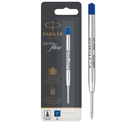Parker Quinkflow Ricarica Per Penna A Sfera, Punta Fine, Blu