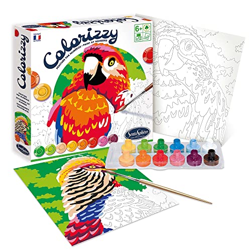 Sentosphere 3904501-Set Da Colorare, Motivo Colorizzy, Pittura Con I Numeri, Per Bambini, Pappagallo, Kit Creativo, Fai Da Te, Multicolore, 3904501