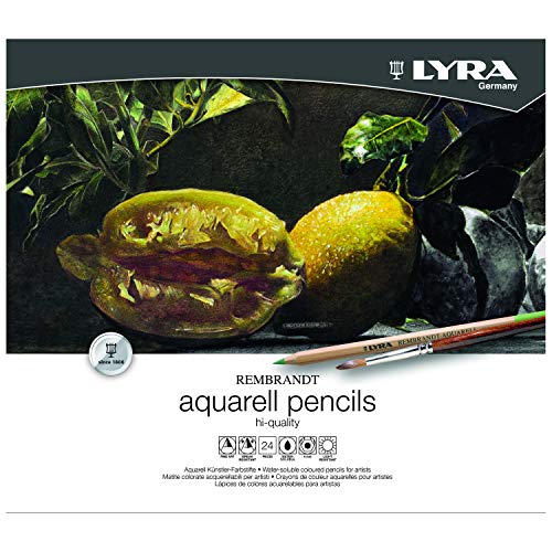 Lyra Rembrandt Confezione In Metallo 24 Matite Colorate Acquerellabili Assortite