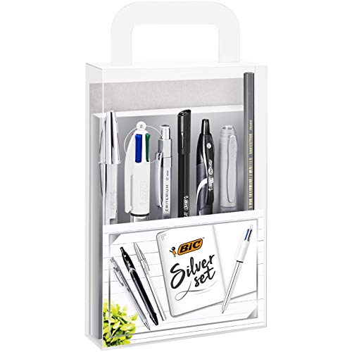Bic Silver Set Scrittura, 1 Agenda, 2 Penne A Sfera E 1 A Gel, 1 Matita In Grafite Hb, 1 Fineliner Intensity, 1 Pennarello Indelebile, 1 Portamine