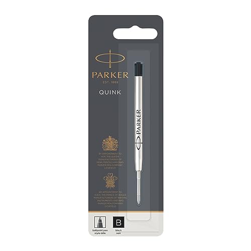 Parker Ricariche Per Penna A Sfera | Punta Larga | Inchiostro Nero Quinkflow | Confezione Da 1, Nero