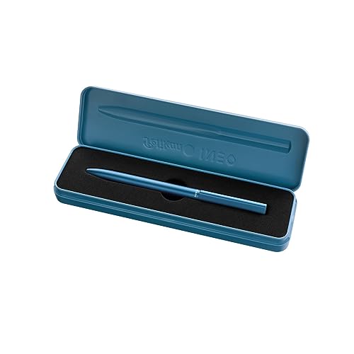 Pelikan, Penna A Sfera Ineo, Colore Blu Oceano, Inchiostro Blu Ricaricabile, Finitura Metallica Satinata, Confezione Con Astuccio Incluso, Made In Ger