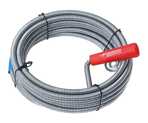 Rothenberger Industrial 072984E Abflussreiniger Spirale Mit Kopf Von Haltevorrichtungen 5 M, Grau