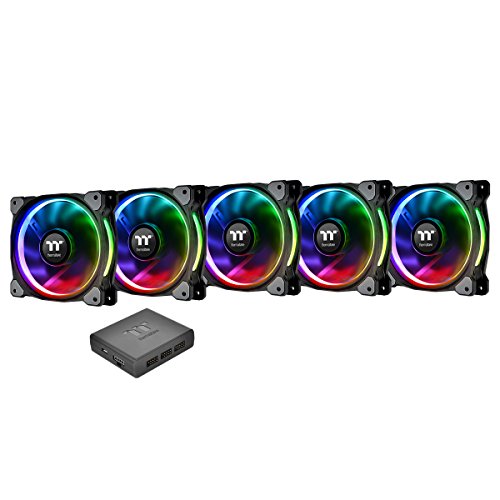 Thermaltake Riing Plus 14 Rgb Radiator Fan Tt Premium Edition 5 Pack, 500 ~ 1400 R.P.M