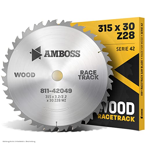 Amboss - Lama Per Sega Circolare Hm, Diametro 315 Mm X 3,2 Mm X 30 Mm, Denti Alternati (28 Denti), Taglio Grossolano E Veloce, Legna Da Ardere E Mater