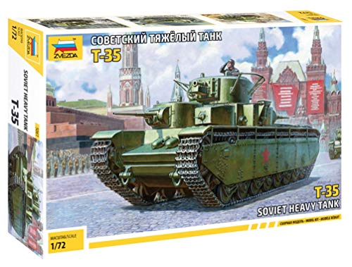 Zvezda 500785061 - Modellino Di Modellismo, Scala 1:72 T-35 Soviet Heavy Tank Wwii, Modellismo, Modellismo, Hobby, Bricolage, Plastica