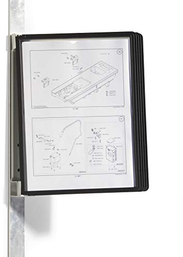 Durable 591401 Vario Magnet Wall 5, Leggio Da Parete Con Supporto Magnetico, 5 Pannelli, Formato A4, Nero