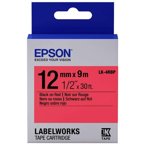 Epson Label/Lk-4Rbp Pastel 12 Mm X 9 M Bk/Rd