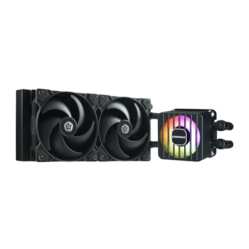 Enermax Liqmaxflo Sr 240Mm Cpu Aio Liquid Cooler (Lga 1700, 1200, Am5, Am4)- Xtreme Dual Chamber Pwm Pump- Argb Vrm Waterblock Fan - 350W+ Tdp (2X 120