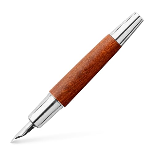 Faber-Castell 148201 Penna Stilografica E-Motion, Legno Di Pero Marrone, F