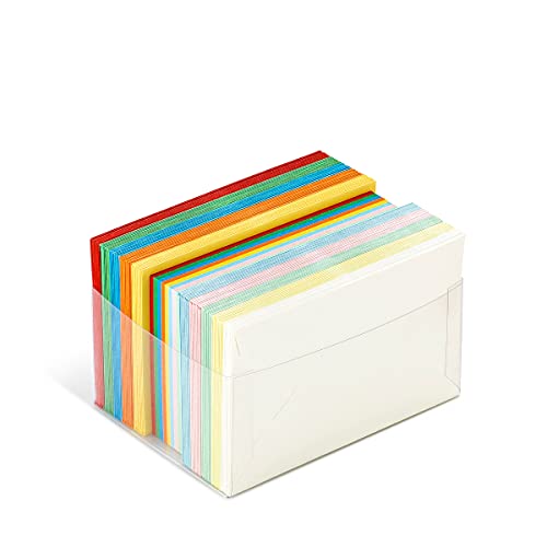 Favini A57X151 Scatola Multicolore Da 100 Buste E 100 Cartoncini 5 Colori Intensi + 5 Colori Pastello Assortiti Dimensioni 7,2X11 Cm. Tanti Colori Ide