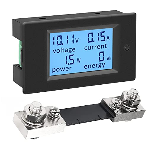 Ketotek Amperometro Voltmetro Wattmetro Da Pannello Dc 6.5-100V Con 100A Shunt, Digitale Contatore Misuratore Di Tensione Corrente Elettrica Potenza E