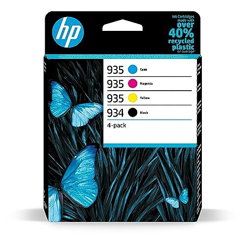 Hp 934/935 Nero, Ciano, Giallo E Magenta, 6Zc72Ae, Confezione Da 4 Cartucce Originali Hp, Compatibili Con Stampanti Hp Officejet 6820; Officejet Pro 6