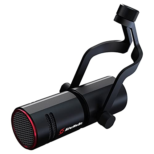Avermedia Live Streamer Mic 330 - Microfono Dinamico Xlr Per Content Creator - Adatto Per Streaming Live E Podcast (Am330) Nero, 56 X 167 Mm
