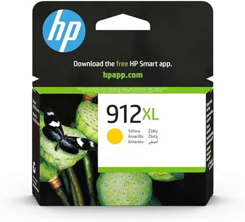 Hp 912Xl Giallo, 3Yl83Ae, Cartuccia Originale Hp Da 825 Pagine, Ad Alta Capacità, Compatibile Con Stampanti Hp Officejet Pro Serie 8010 E 8020