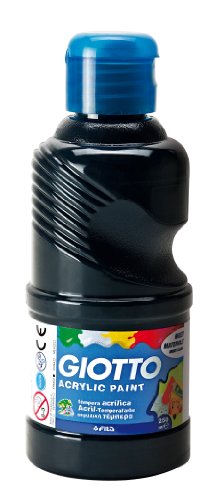 Giotto 5340 24 - Bottiglia Di Tempera, 250 Ml, Colore: Nero