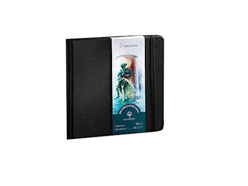 Hahnemühle Watercolour Book 100% Cotone, 250 G/M², Opaco, Incollato Sulla Superficie, 30 Fogli/60 Pagine, Libro Per Acquerelli (19,5 X 19,5 Cm)