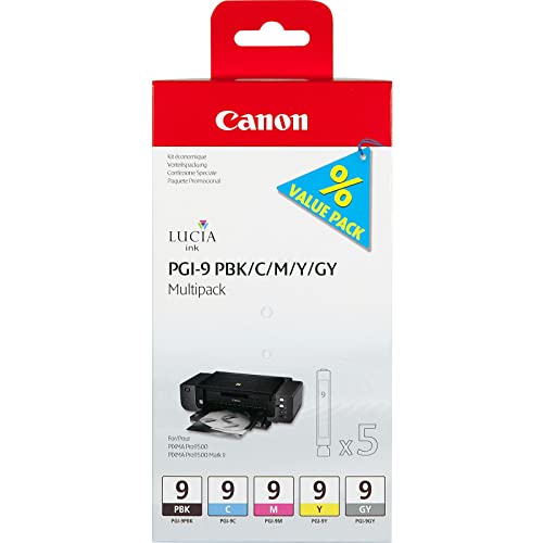 Canon Pgi-9 Pbk/C/M/Y/Gy Serbatoi Inchiostro, Multipack