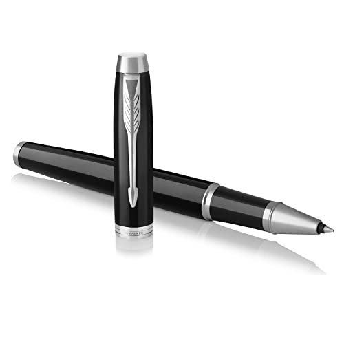 Parker 1931658 Im Penna Roller, Punta Fine E Ricarica Di Inchiostro Nero, Black Lacquer Chrome Trim