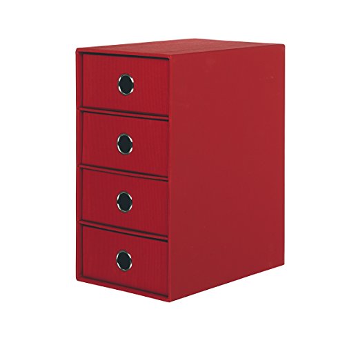 Rössler Papier 1524452364 - Scatola A 4 Cassetti S.O.H.O. Per Din A5, Con Foro Per Impugnatura, Rosso, 250 X 175 X 320 Mm, 1 Pezzo