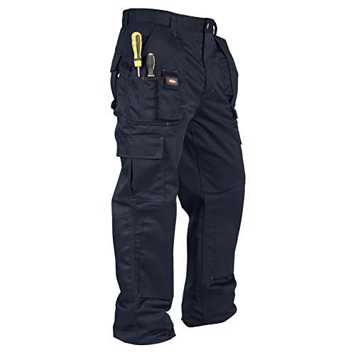 Lee Cooper Workwear, Pantaloni Cargo Da Lavoro, Nero, 38W/31L