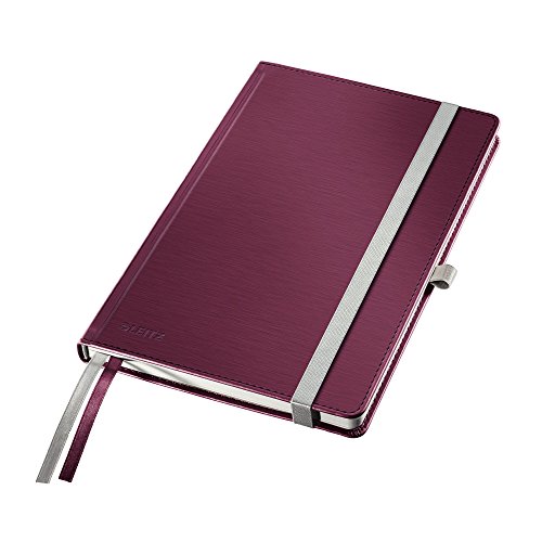 Leitz Style - Taccuino A Quadretti Con Copertina Rigida, A5, Rosso Granato