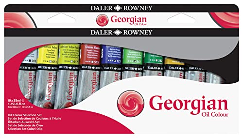 Daler-Rowney Colori A Olio Extrafini Linea Georgian Set Di 10 Tubi Da 38Ml Colori Assortiti